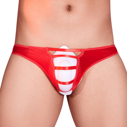 Men's sexy underwear breathable low-waisted elastic thong T-pants men's see-through sexy underwear for gay men white