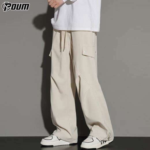 Poum American Straight-Bein Arbeitshose für Männer im Sommer Dünnstil Trendy Lose Sport