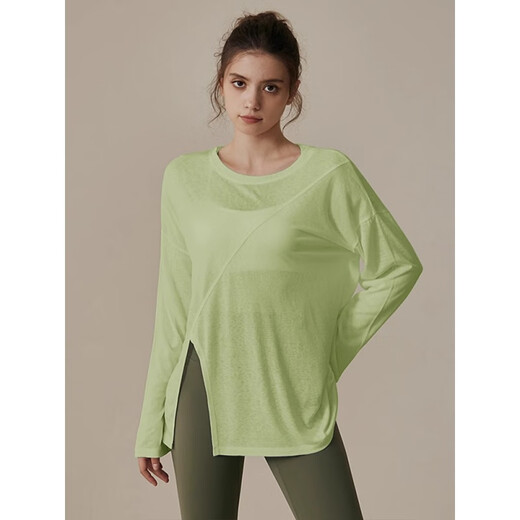 LULULOMDDW yoga wear for women, autumn and winter running loose blouse T-shirt Pilates training long-sleeved top fitness suit black M