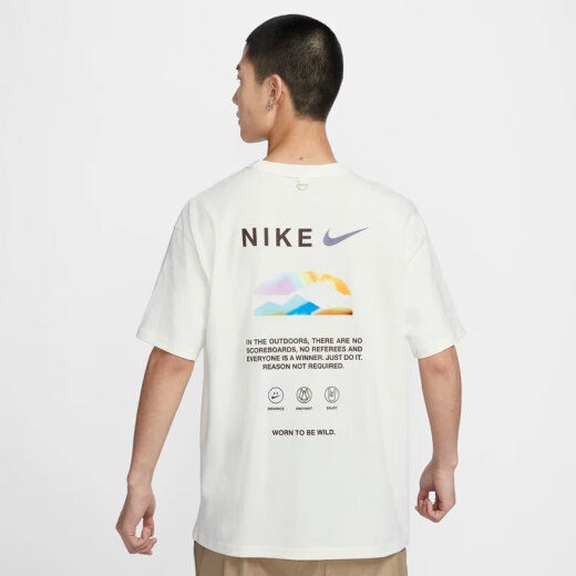 耐克（NIKE）夏季新款男装时尚简约宽松舒适透气休闲圆领休闲运动半袖上衣T恤 HF6172-133 2XL