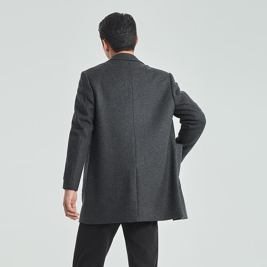 Lilang quick-heat warm mid-length woolen coat men's winter 24 wool coat dark gray 180/96A