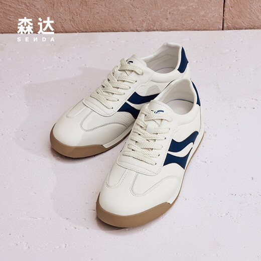 森达板鞋男运动跑步鞋阿甘男德训鞋ZYC05CM4 白色蓝 41