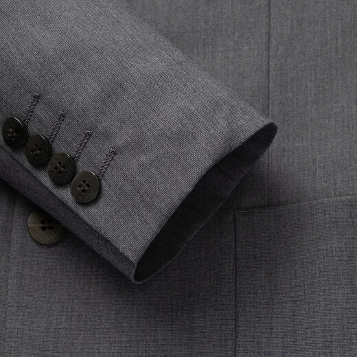 Qipai men's suit new style business casual simple stand collar young and middle-aged suit tunic 126JC70740 medium gray 46 B170/92B
