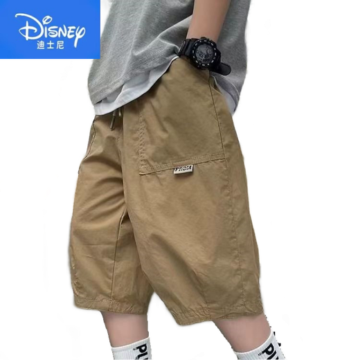 Disney (Disney) boys' cropped pants summer thin pure cotton children's work shorts loose handsome boys summer sports pants trendy camouflage seven. split pants 140 8-9 years old 125-13549-61Jin [Jin equals 0.5 kg]