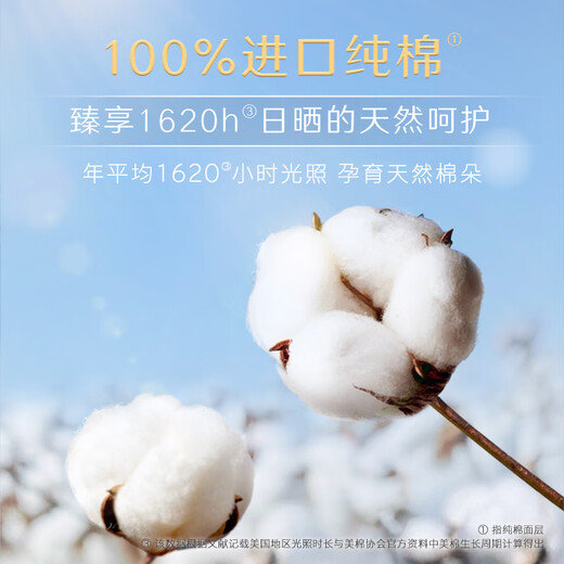 高洁丝【品牌直供安心品质】臻选奢爽纯棉卫生巾240mm8片超薄日用姨妈巾