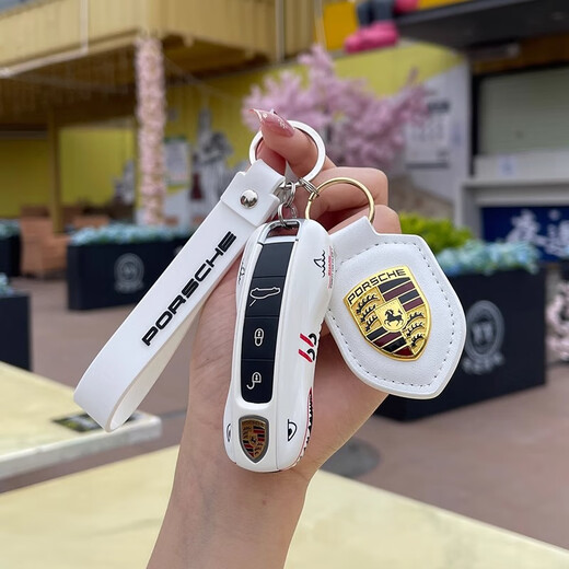 
Dibinli is suitable for Porsche key shell Cayenne 718macan Paramela taycan/911 key cover modification B model [track black] send shield + key chain