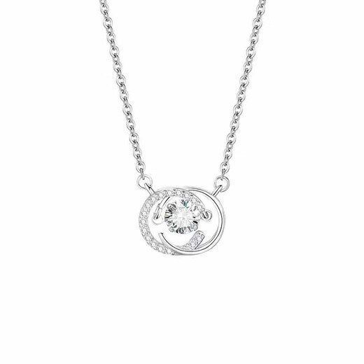 Qi Xiaomi's Beating Heart Double C Pendant Necklace Girls' Clavicle Chain Light Luxury Chinese Valentine's Day Birthday Gift for Girlfriend Beating Heart Necklace Exquisite Gift Box