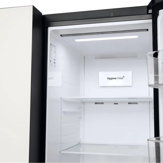 LGLG S652GTW16B Yubing-Serie Doppelter Kühlschrank Creme Weißglas Panel 655L großer Kapazität Kühlschrank