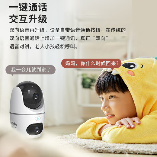 dahua大华无线监控器360度无死角带夜视摄像头家用室内语音双摄1000万全景旋转云台球机DH-H10B-E2