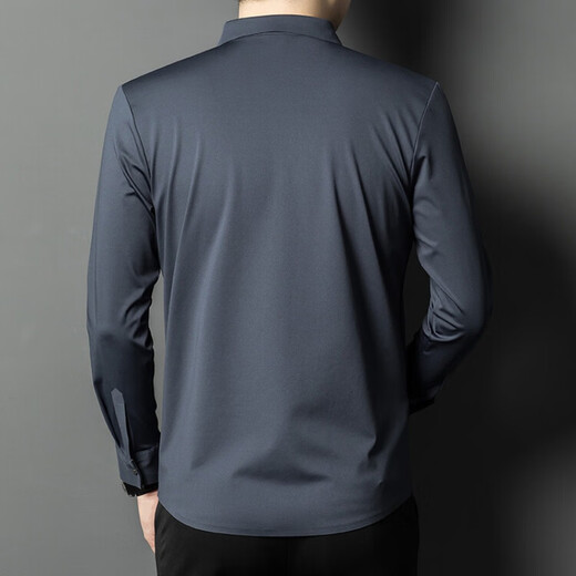 Pierre Cardin 2024 spring and autumn white long-sleeved shirt men's solid color trendy zipper shirt business casual professional wear bottoming shirt white L recommended 120-140 Jin Jin equals 0.5 kg to wear