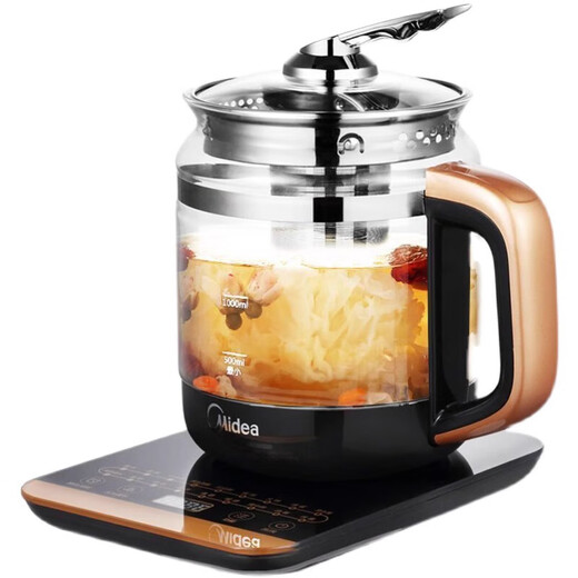 Midea health kettle, electric kettle, multifunctional kettle, decoction kettle, glass kettle, 1.5L tea kettle, make an appointment WGE1703b, come with a filter and egg holder, 1.5L