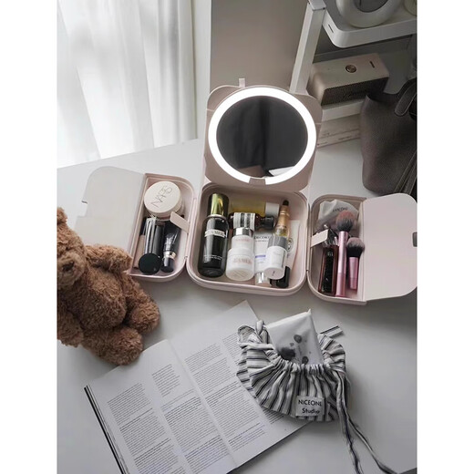 AMIRO bag mirror led lighted makeup mirror portable sun mirror portable makeup bag makeup mirror M3.0 magnetic mirror pink
