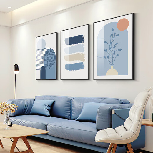 现代简约客厅沙发背景墙挂画餐厅饭厅壁画轻奢感三联横幅油画 JD13115 70*100/70*100/70*100