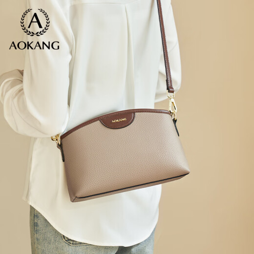 奥康（Aokang）包包女包小方包新款时尚通勤百搭斜跨单肩包生日礼物送女友 大象灰（礼盒款）