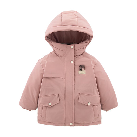 Jungen und Mädchen Kinderkleidung Girls Winter Down Jacke 2023 Neue Kinder verdickte Jacke Winter warmer Top Trendy Pink 105 cm
