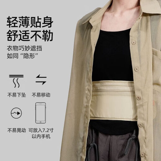 Luo Judou travel close-fitting waist bag anti-theft invisible anti-stolen sports passport bag travel new model men and women money one next one send two [2 packages] 1 left