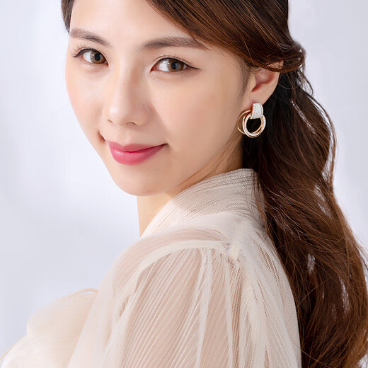 Qlady Autumn and Winter Earrings Feminine High-end Earrings Women's 2023 Niche Light Luxury Circle Earrings Birthday Gift