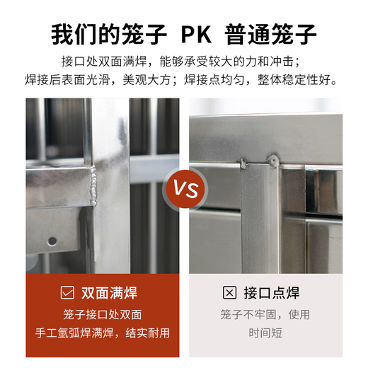 HKML double-layer stainless steel dog cage, hospital cage, small dog multi-layer mother cage, display cabinet, pet supermarket, hospital foster care cage, three layers, 9 doors, 158*70*195cm, front steel bar 304 material, new foster care cage (steel plate + steel rod)