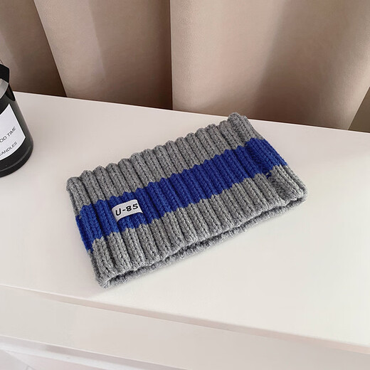 Jincheng Wool Knitted Letter Headband New Sports Bandana Baotou Fashion Simple Versatile Hair Accessories Women H490 White Blue