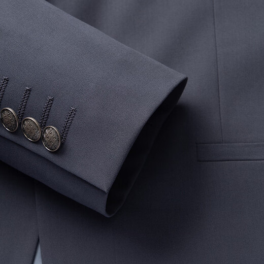 Qipai suit men's business formal flat lapel gray groom's wedding dress two-piece set 126JC70970 Ash 50 B 180/100B