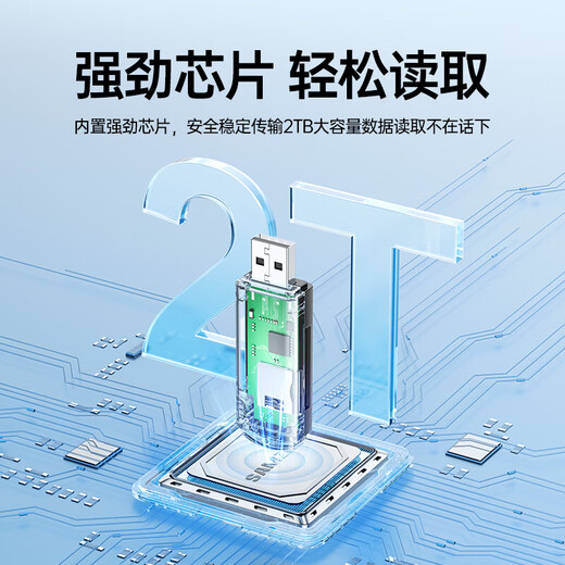 山泽（SAMZHE）USB高速读卡器SD/TF卡多功能合一支持单反相机手机电脑ipad行车记 USB2.0【双卡读取】SD/TF