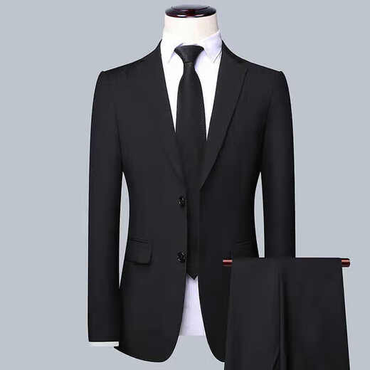 Kaduton SF Express next-day delivery, 24 hours a day, suit suit, men's slim fit business suit, black suit top + trousers + shirt 25, SF next-day delivery, additional 25 yuan for shipping