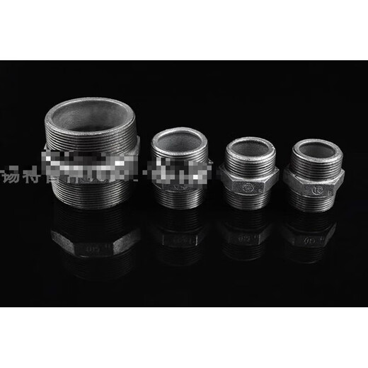 Galvanized hexagonal outer wire to wire inner joint double-headed thread straight through Malleable steel galvanized pipe fittings wire connection fire water heating construction branch national standard variable diameter outer wire DN50*15