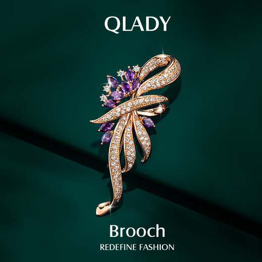 Qlady flower corsage brooch, high-end women's light luxury suit, anti-exposure pin, scarf buckle, accessories, birthday gift