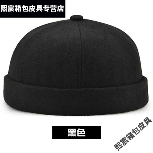 芊恋奾地主帽男士春秋季瓜皮帽男地主帽女潮牌中老复古嘻哈无檐翻边雅痞 15831红色 可以调节(56-60CM)