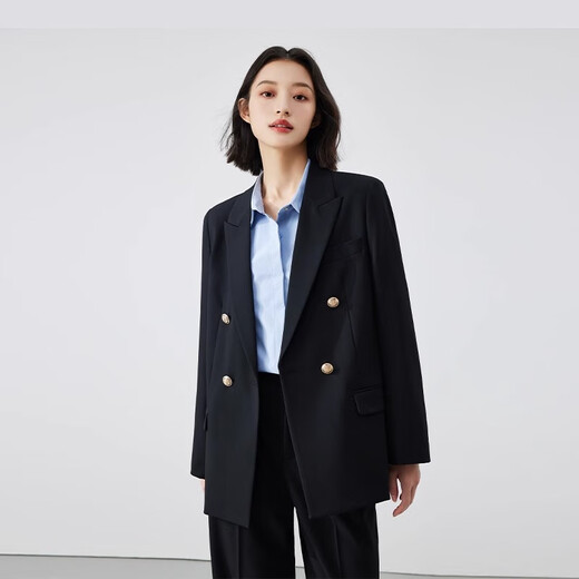 Lady Bird black suit suit for women's public examination high-end casual workplace formal wear commuting jacket interview suit TZ55 black suit + straight pants S - suitable for 90-100 Jin Jin equals 0.5 kg can be worn