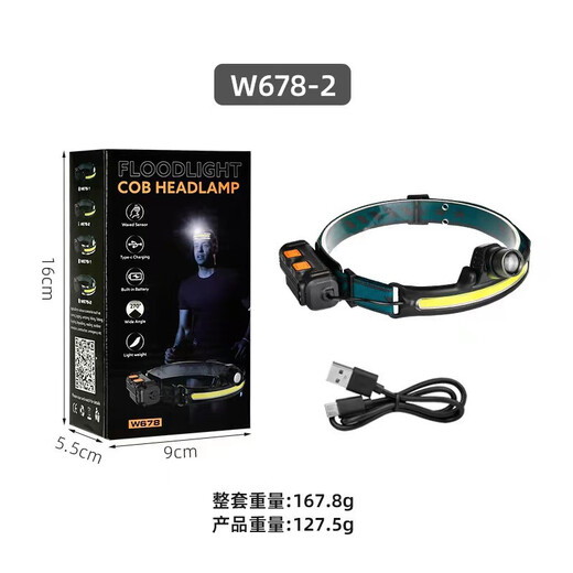 XMSJ技术新款泛光感应头灯充电户外变焦钓鱼工作头灯 W691-11200mah