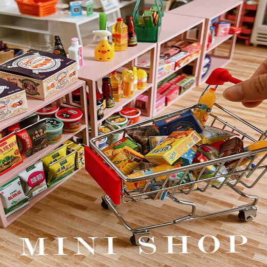 迷你玩具小超市全套娃屋mini玩具过家家食玩娃屋微缩仿真物品零食 梦珑雪糕随机发两只