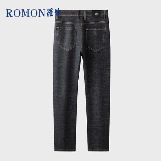 罗蒙（ROMON）商务休闲直筒牛仔裤男抗皱微弹正装男士大码裤子9911 深蓝30