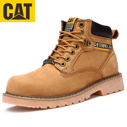 Carter Cat Herrenschuhe Goodyear große gelbe Stiefel Martin Boots Baustelle Arbeitsstiefel Sicherheitsarbeitsschutz Schuhe Stahl Zehen Anti-Smashing Männer gelb 38