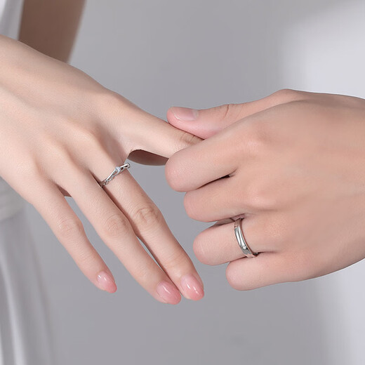 MZMZ platinum ring couple pt950 platinum ring fashion knot engagement Valentine's Day birthday gift for boyfriend and girlfriend next day delivery / light luxury princess and prince live mouth ring