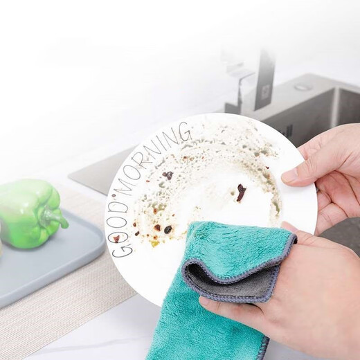 Accor rags kitchen decontamination cloth thickened double-sided absorbent multifunctional scouring pad not easy to shed lint washing dishes 30*50cm 3 pack