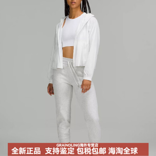 LULULEMON露露乐蒙纯色休闲上衣简约长袖短款连帽夹克女士 白色 均码 2
