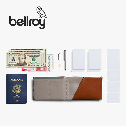 Bellroy澳洲 Travel Wallet新款多功能旅行钱包护照夹皮革防盗刷钱包 陶土红（New