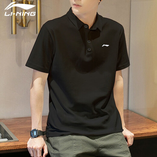 
Li Ning cotton polo shirt men's breathable shirt summer running T-shirt sports and casual short-sleeved lapel half-sleeved top