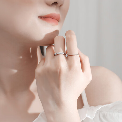 MZMZ platinum ring Sansheng pt950 women's ring platinum ring ring stacked tail ring for girlfriend and wife platinum single ring order note style/ring number 9-16