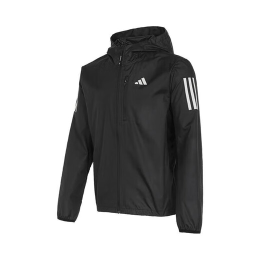 阿迪达斯（adidas）官方外套男装25春新款户外健身训练运动服三条纹防风连帽休闲夹克 IN1483 S