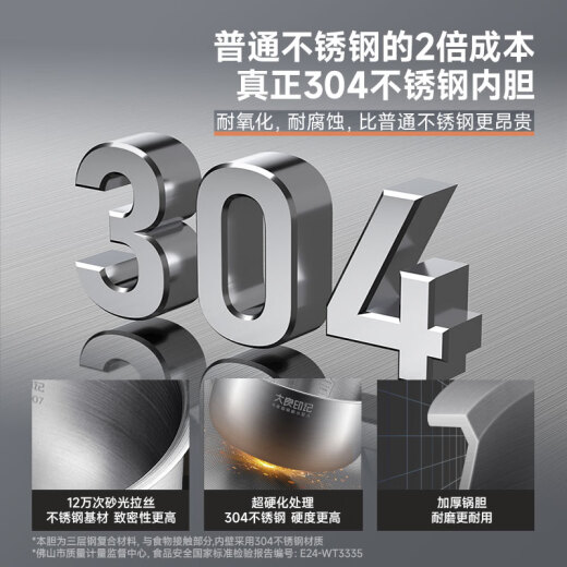 大良印记®适用于CFXB40FC829E-75/SF40FC643/SF40FC758/SF40FC82苏泊尔电饭煲4L内胆304不锈钢0涂层4升 适用于CFXB40FC829E-75内胆