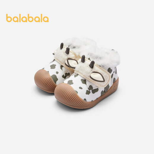 Balabala baby toddler shoes for boys and girls plus velvet thick boots 2024 autumn and winter high top shoes 208424144106