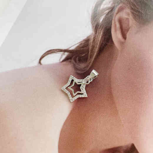 Shiyi PT950 platinum pendant women's platinum necklace single pendant without chain imitation 18k gold clavicle chain single pendant five-pointed star