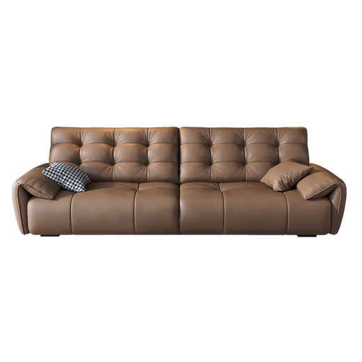 Filena sofa Italian minimalist leather sofa living room size household multi-person straight-row sofa Y739 double handrail single seat 1.2 meters [bottom perspective network + full-head layer cowhide]
