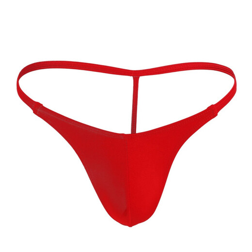 Sexy low-waisted men's thong sexy tight and markless T-trousers men's erotic breathable bag underwear men's black one size (62-90cm waist circumference) Low-waist tight and markless T-trousers men