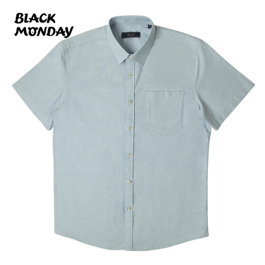 Blackmonday Summer Pure Cotton Oxford Camisa Hombres Algodón de algodón de manga corta Moda sin hierro Versátil Versátil Camisa formal