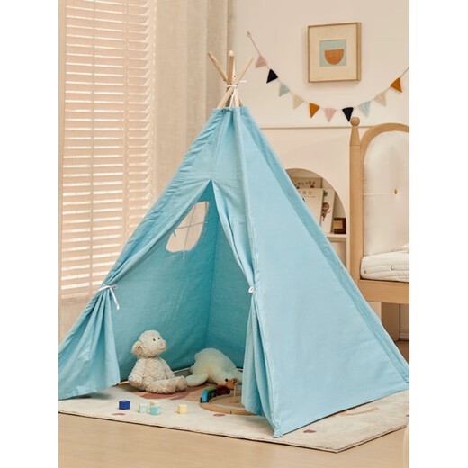 LISM children's small tent indoor home use little girl princess game house boy house toy castle Indian tent 1.1m pink gift colorful flag