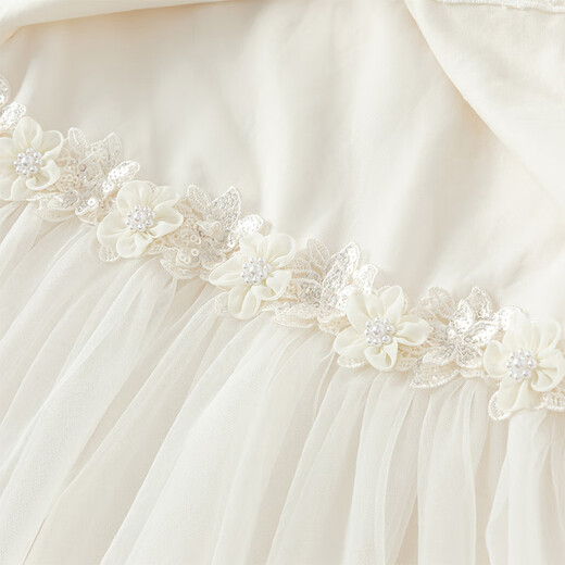 DAVE&BELLA children's skirt, children's vest skirt, girl's dress, children's mesh skirt, baby princess skirt, spring new toddler skirt, off-white, ready stock 100 cm (recommended height 90-100cm)