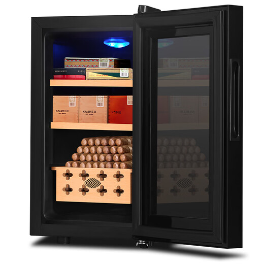 Cigarking cigar cabinet 26C temperature controlled moisturizing air-cooled embedded dual-core refrigeration cedar wood alcoholized small cigar and wine cabinet full cigar model 26L